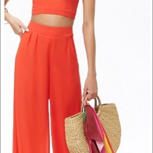 BLACK wide leg hi waist pants high